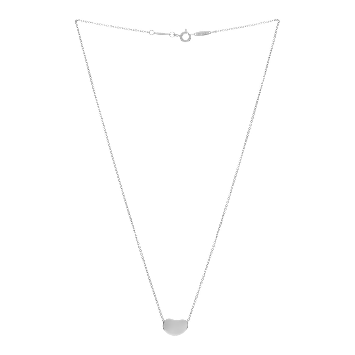 Sterling Silver 12mm Elsa Peretti Bean Pendant Necklace
