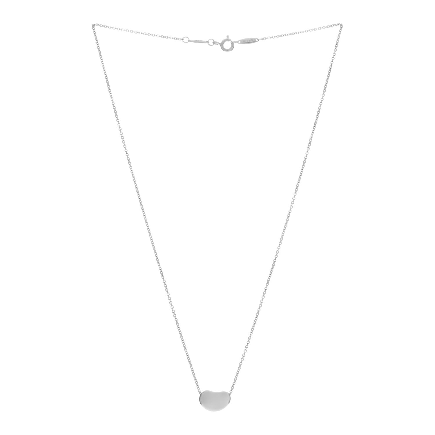 Tiffany Sterling Silver 12mm Elsa Peretti Bean Pendant Necklace 3 of 4