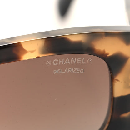 Chanel Acetate Polarized Rectangle Sunglasses 5525 Havana 7 of 8