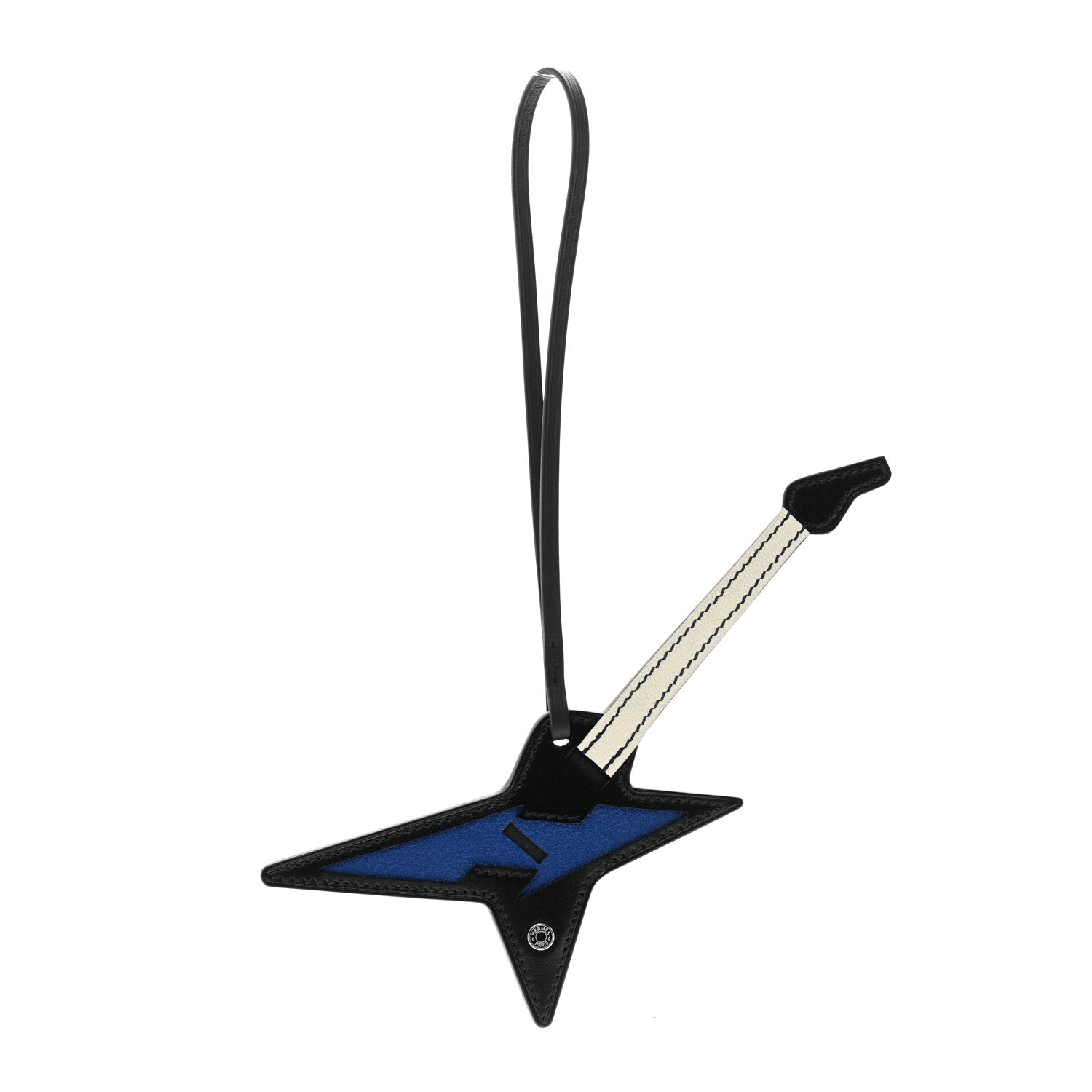 Hermes Tadelakt Swift Chamkila Rock Guitar Bag Charm Bleu Electrique Black 1 of 7
