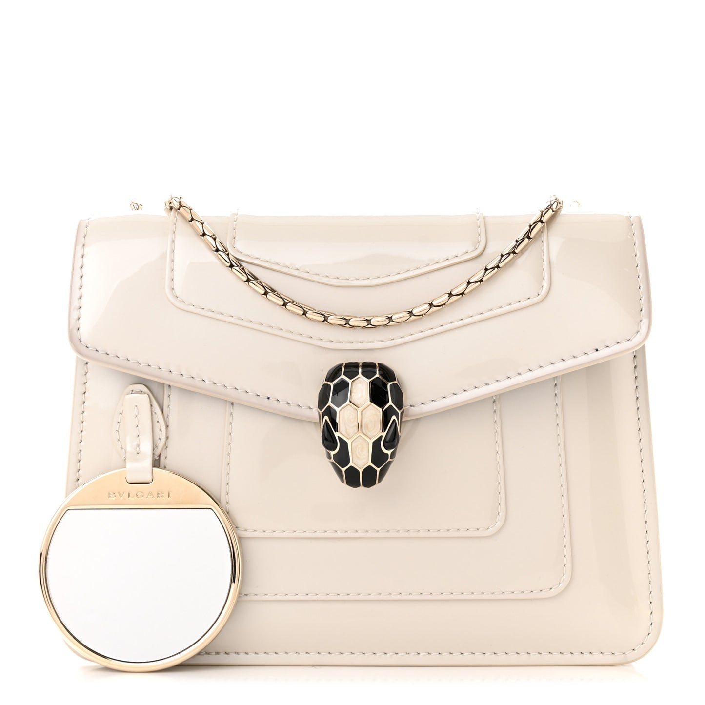 Patent Serpenti Forever Crossbody Bag White