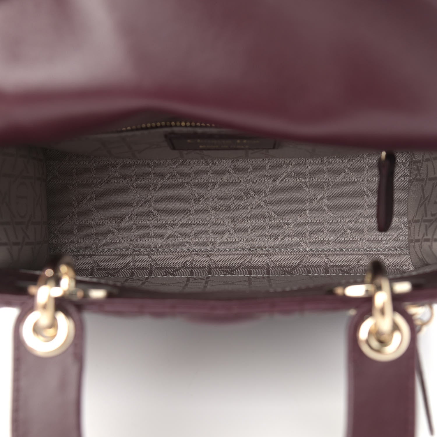 Christian Dior Lambskin Cannage Small Lucky Badges My Lady Dior Burgundy 5 of 10