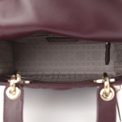 Christian Dior Lambskin Cannage Small Lucky Badges My Lady Dior Burgundy 5 of 10