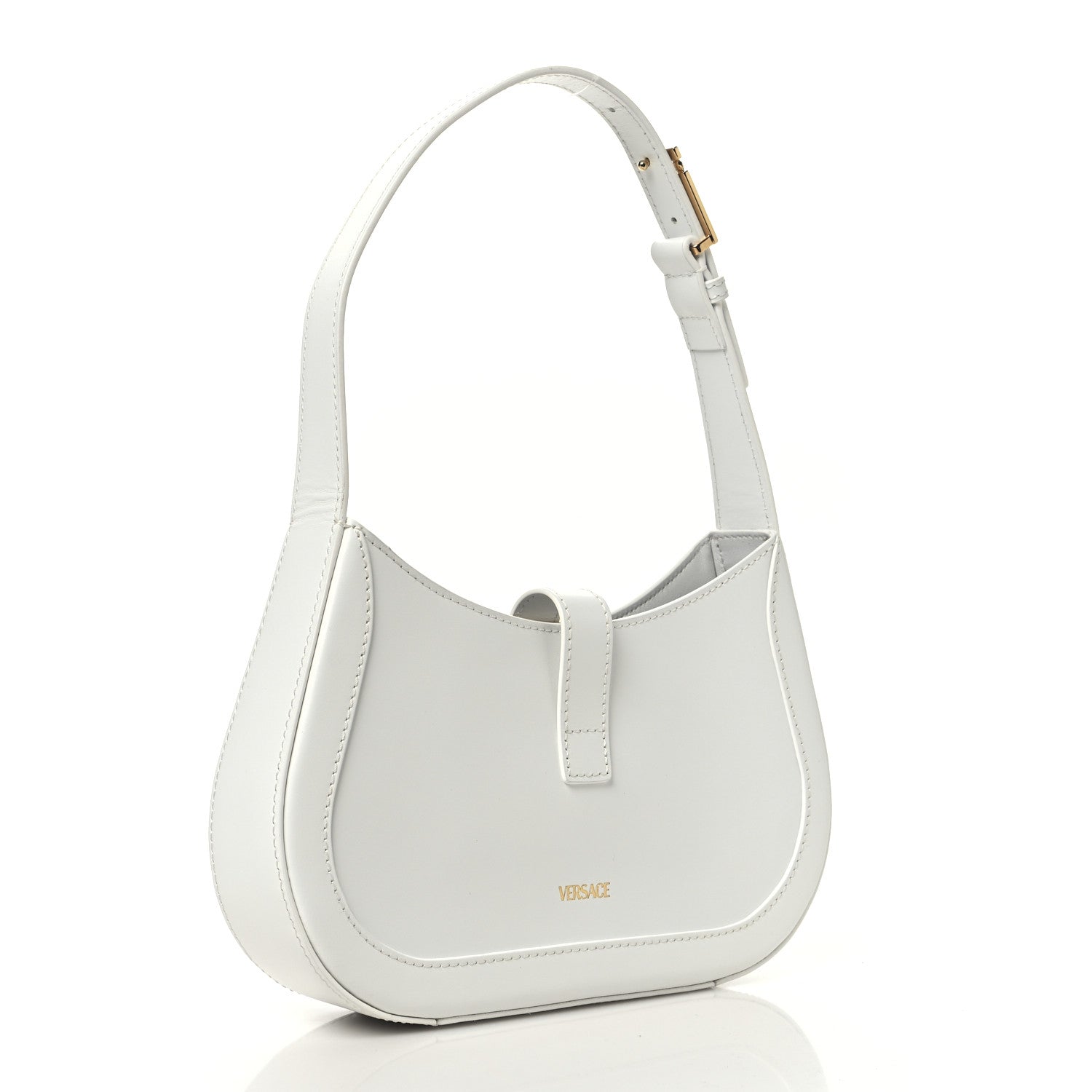Versace Calfskin Small Greca Goddess Hobo White 3 of 10