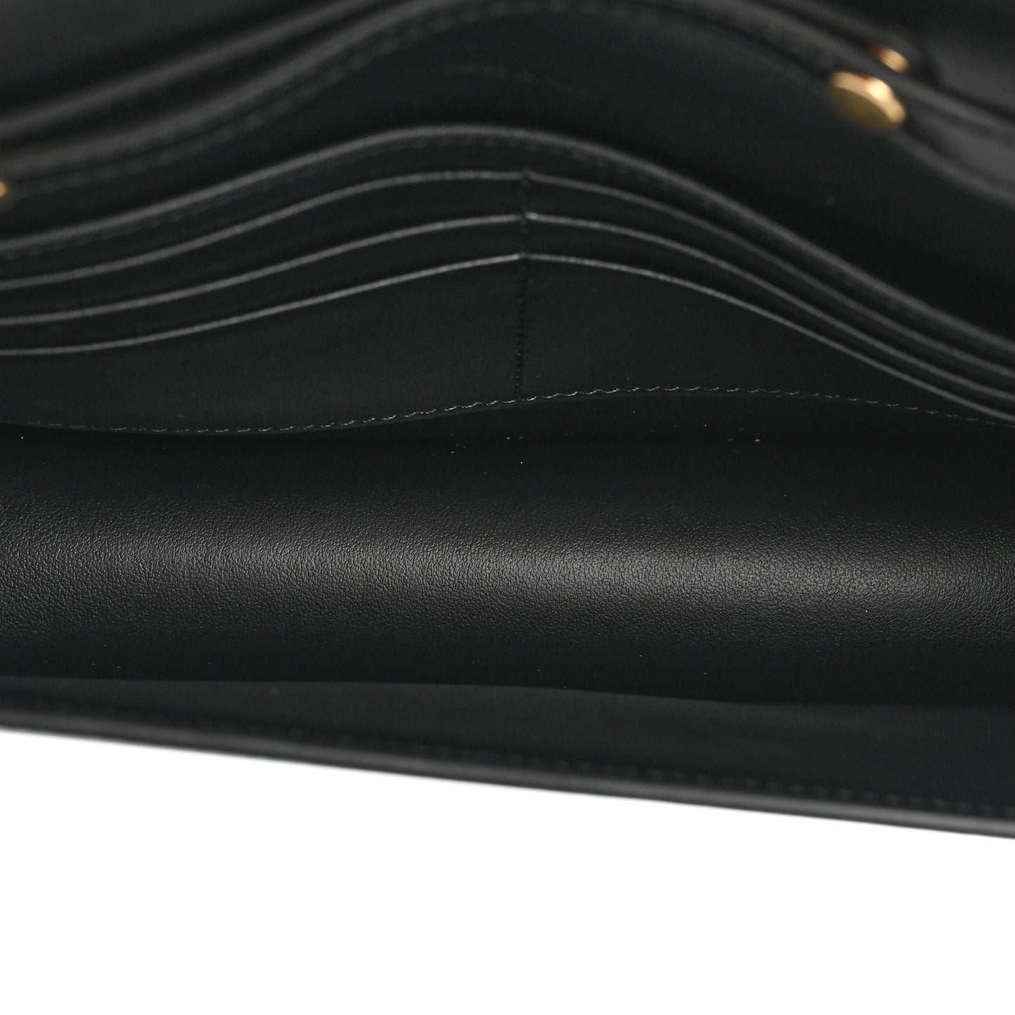 Shiny Calfskin Triomphe Margo Wallet on Chain Black