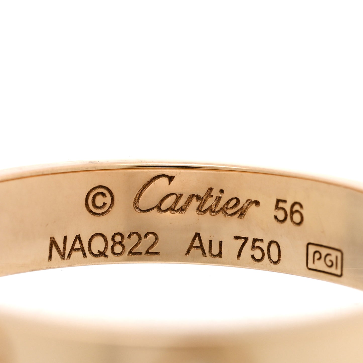 18K Yellow Gold 3.5mm LOVE Wedding Band Ring 56 7.5