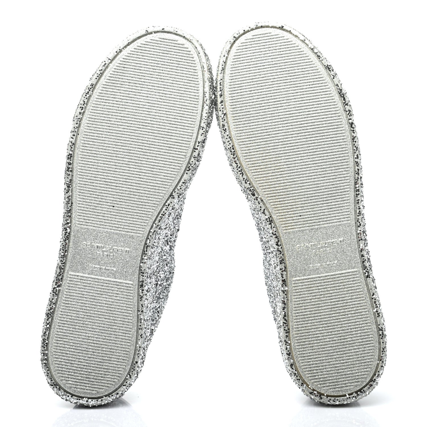 Saint Laurent Calfskin Crystal Glitter Andy Sneakers 39 Silver 10 of 16