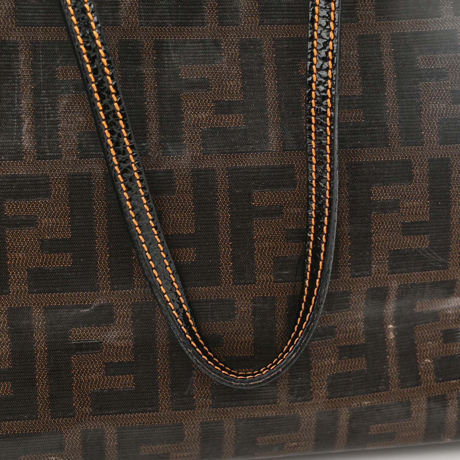 Fendi Zucca Spalmati Matrioska Small Roll Tote Tobacco Black 12 of 18