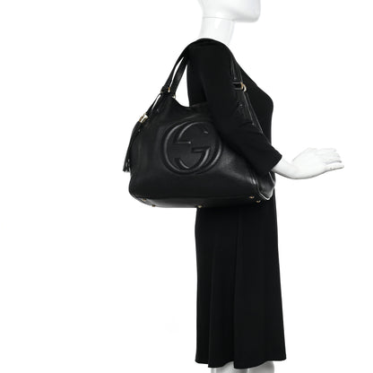 Gucci Pebbled Calfskin Medium Soho Shoulder Bag Black 2 of 10