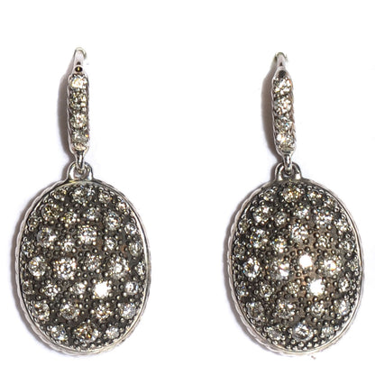 David Yurman Sterling Silver Diamond Midnight Melange Drop Earrings 1 of 5