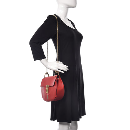 Chloe Grained Lambskin Drew Shoulder Bag Plaid Red 2 of 15