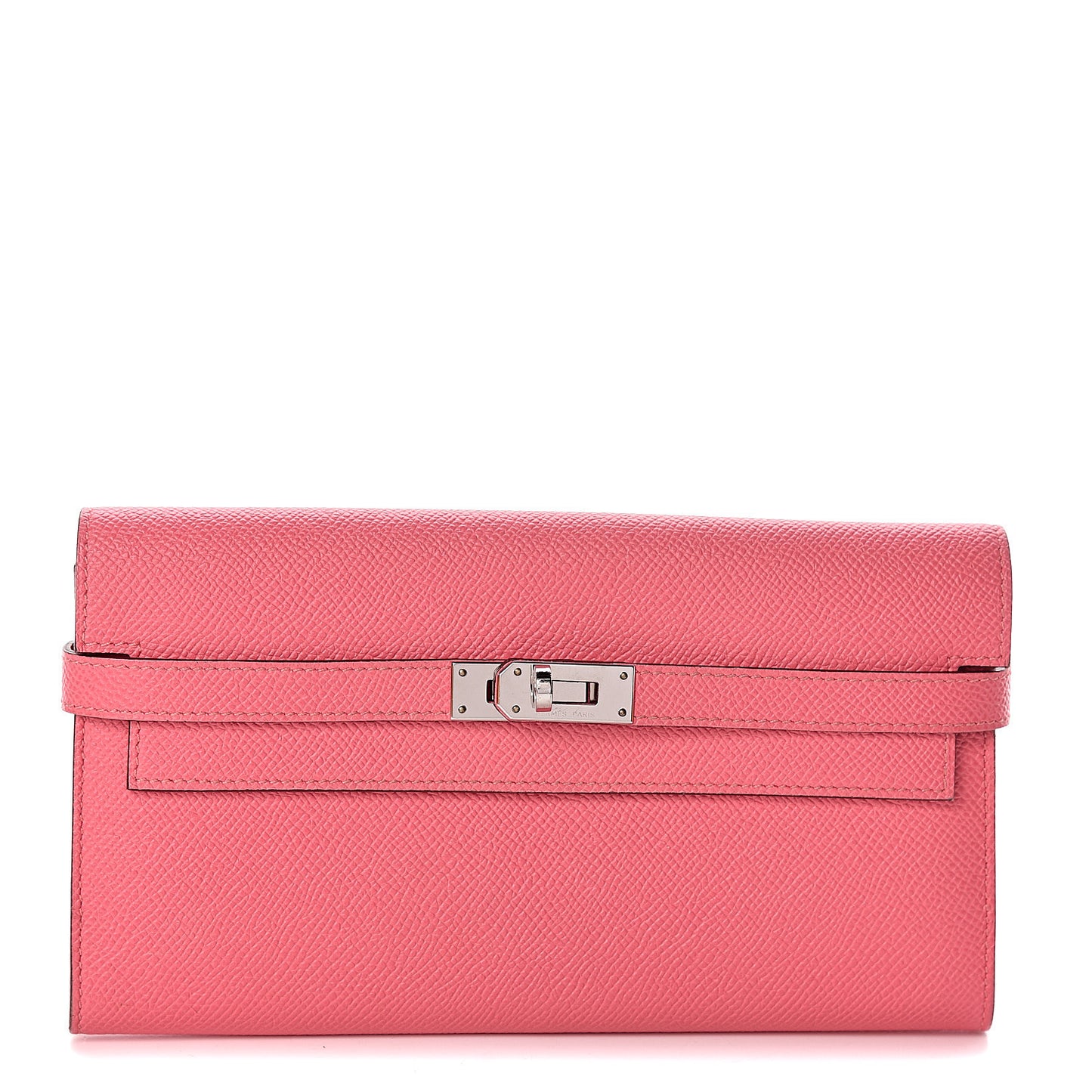 Epsom Kelly Longue Wallet Rose Azalee