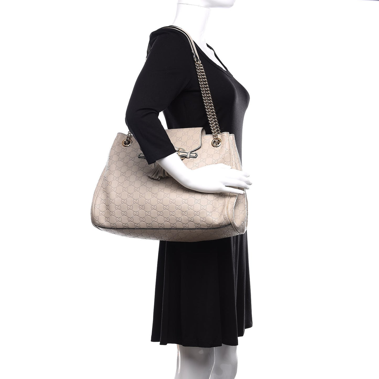 Guccissima Signature Medium Emily Shoulder Bag Mystic White