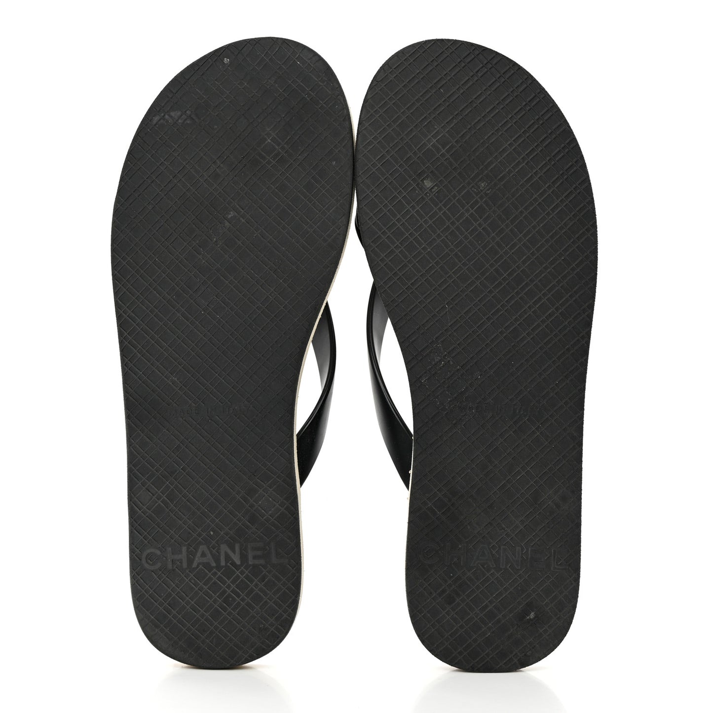 PVC Camellia Thong Sandals 37 Black