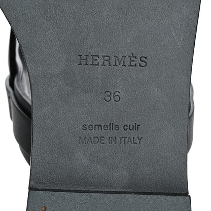Hermes Calfskin June Sandals 36 Black 8 of 11