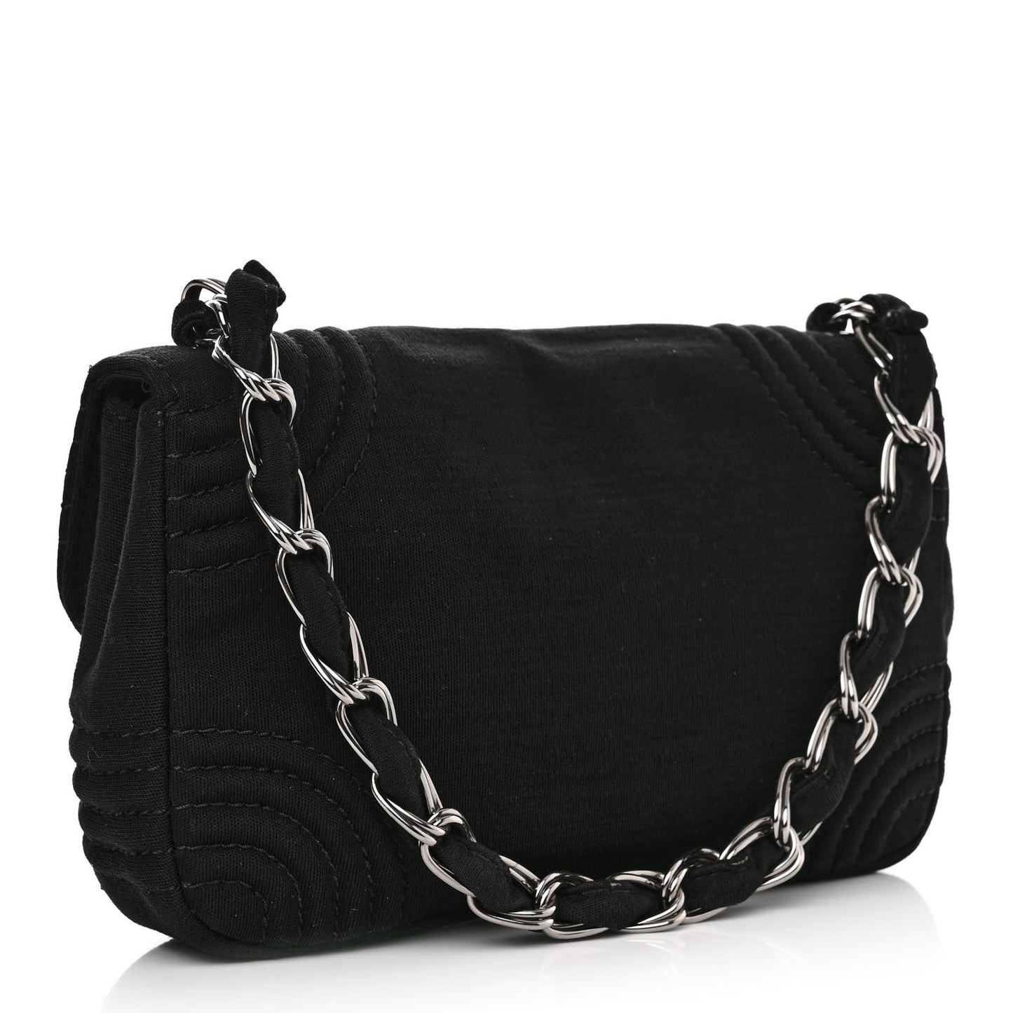 Jersey Quilted Single Flap Black
