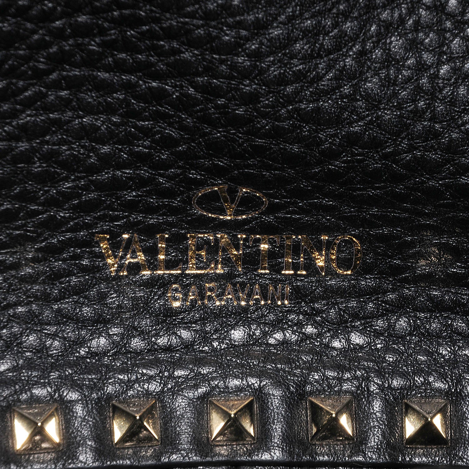 Valentino Garavani Pebbled Calfskin Medium Rockstud Reversible Tote Black Light Ivory 8 of 9