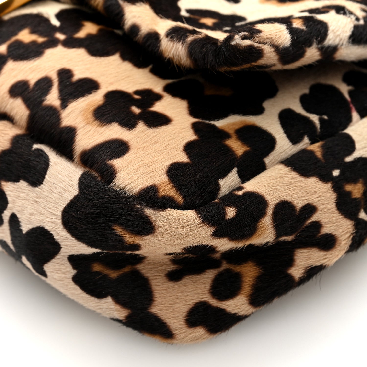 Fendi Vitello Pelo Seta Paisley Leopard Print Baguette Cammello Beige Black 9 of 9