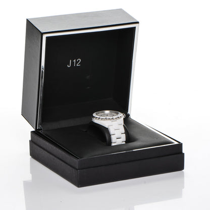 Chanel Stainless Steel Ceramic Diamond 38mm J12 Automatic Watch White 8 of 8