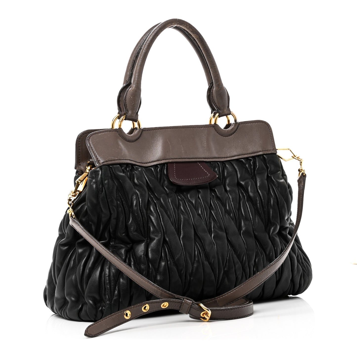Nappa Matelasse Turnlock Hobo Black Brown