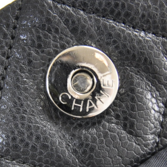 Caviar Quilted Large Cells Shopping Tote Black