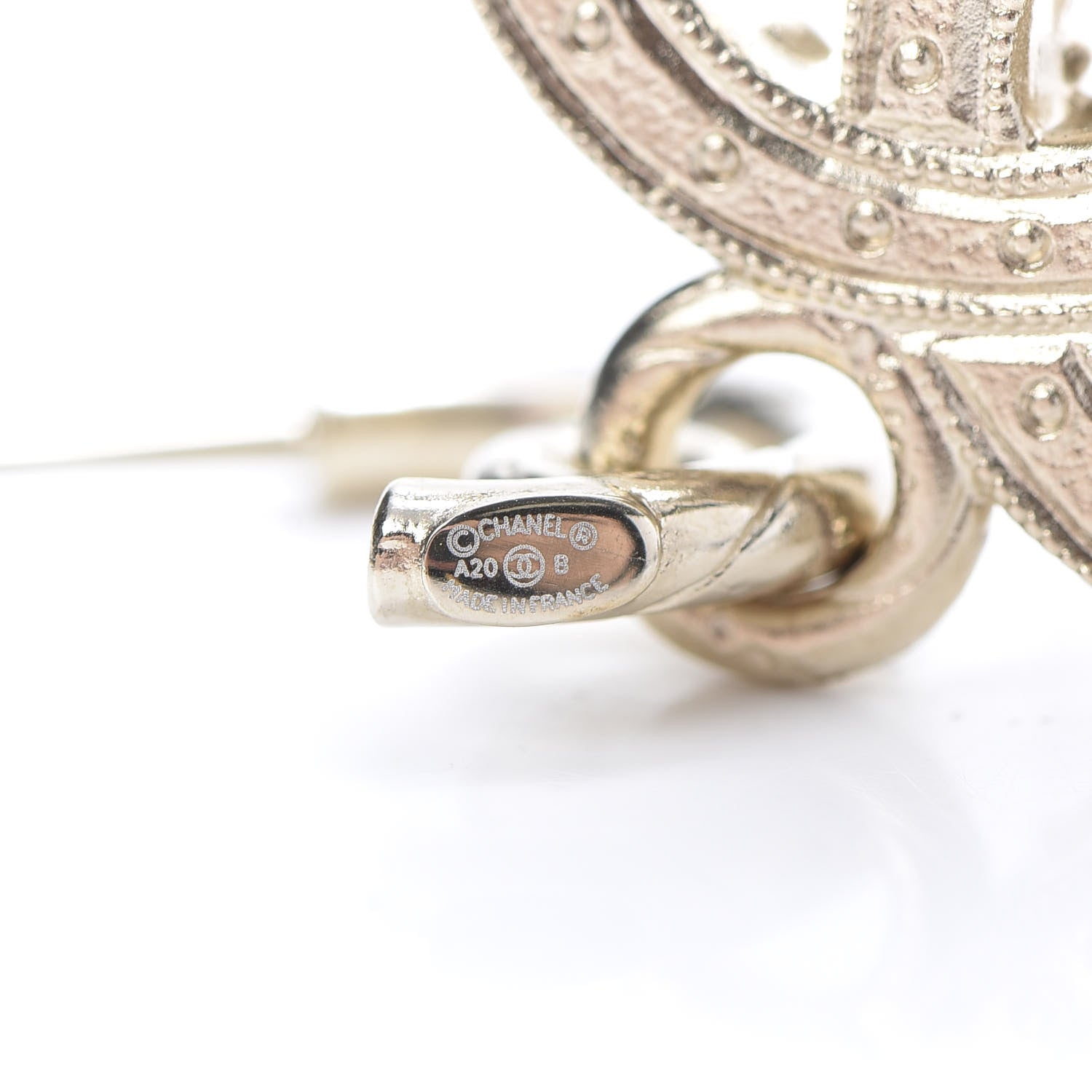 Chanel Crystal Pearl Caviar CC Drop Earrings Gold 4 of 5