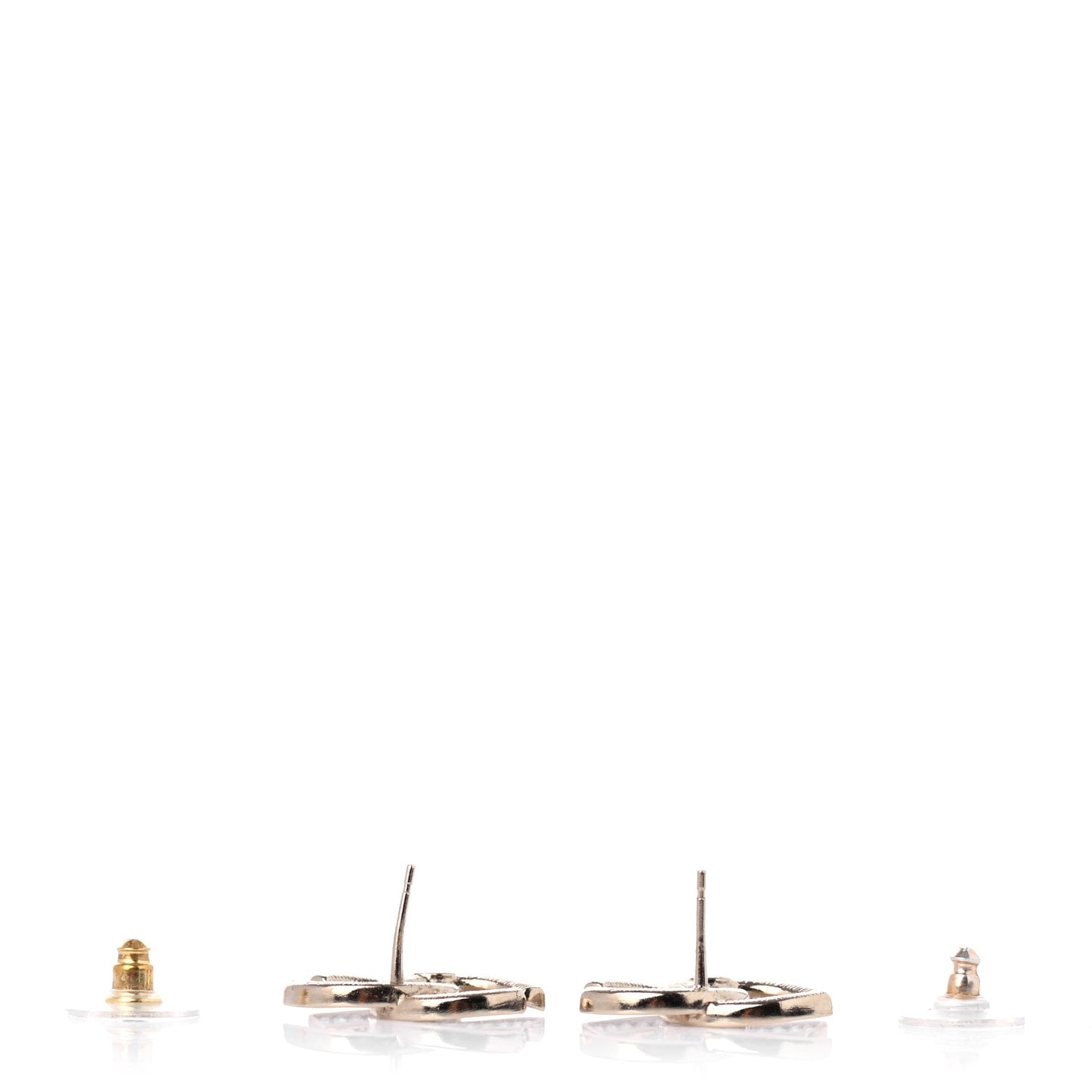 Crystal Large CC Earrings Gold