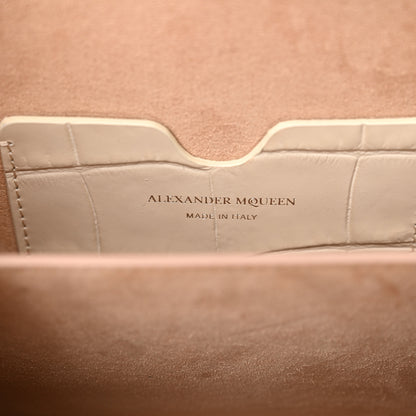 Alexander McQueen Calfskin Crocodile Embossed Box Shoulder Bag 16 White Bone 6 of 11