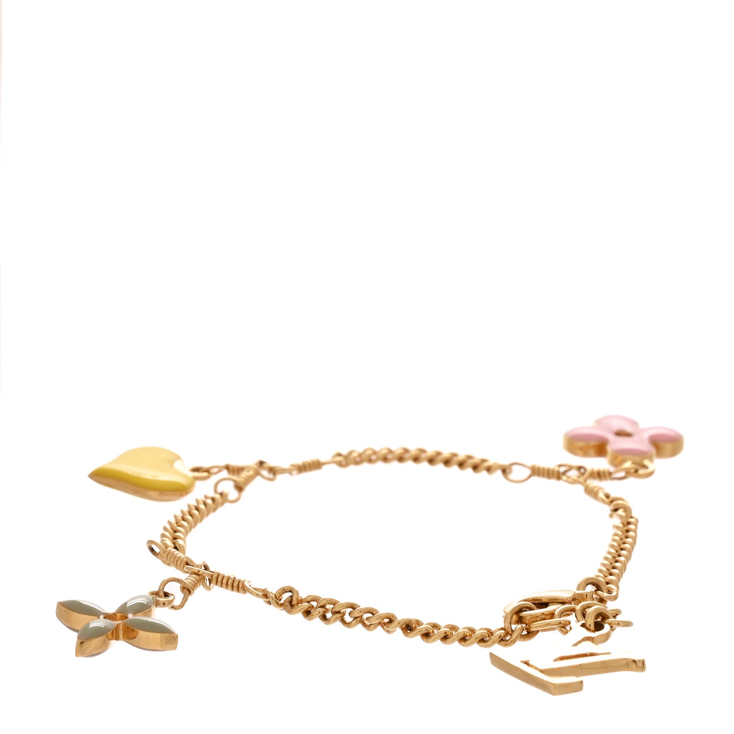 Metal Sweet Monogram Charm Bracelet Pastel