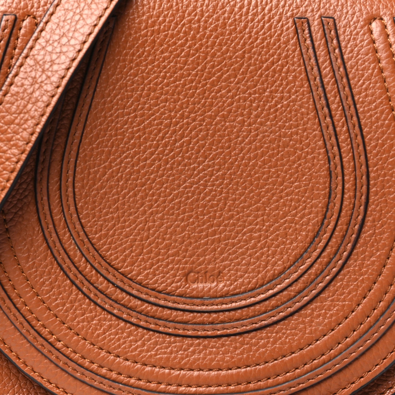 Chloe Grained Calfskin Small Marcie Saddle Bag Tan 9 of 12