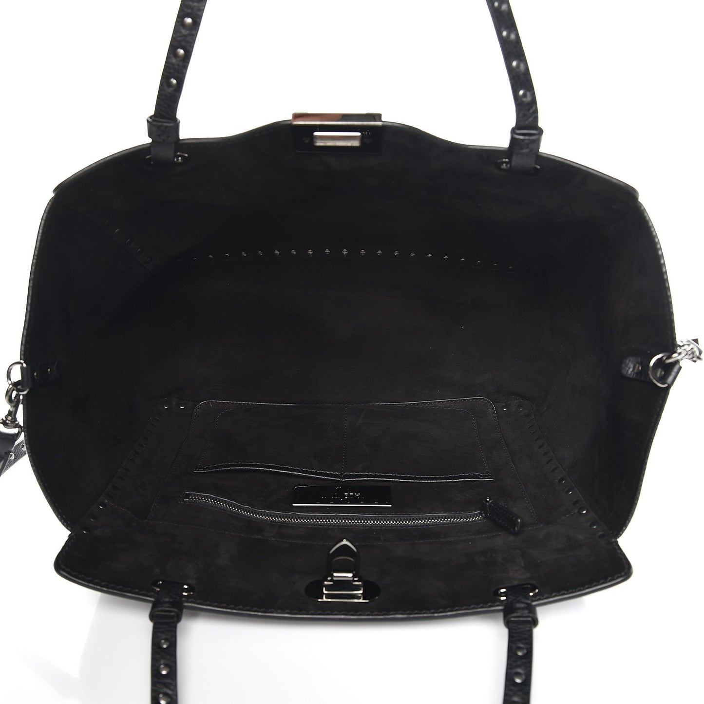 Vitello Medium Rockstud Tote Black