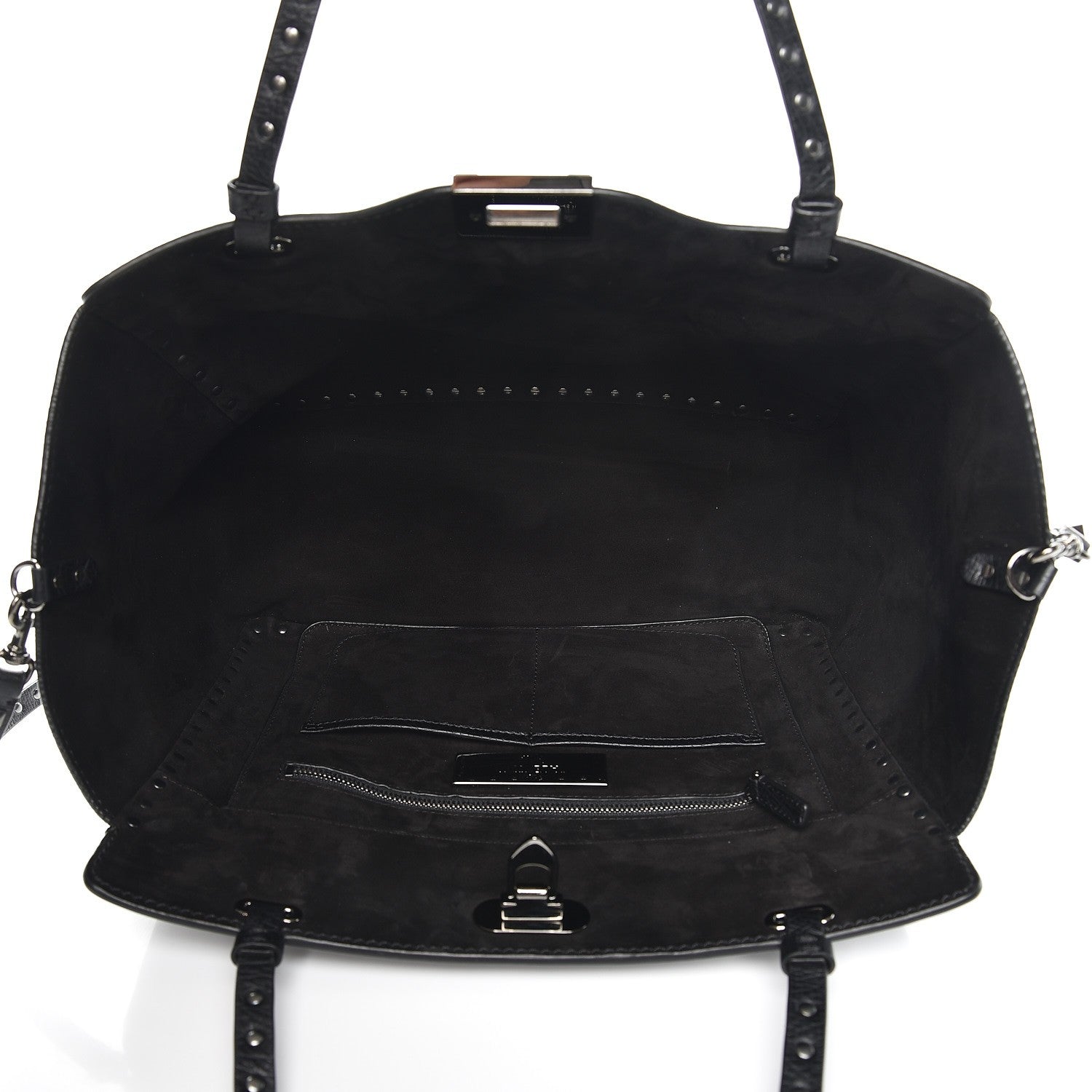 Valentino Garavani Vitello Medium Rockstud Tote Black 6 of 9