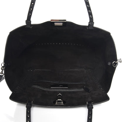 Valentino Garavani Vitello Medium Rockstud Tote Black 6 of 9