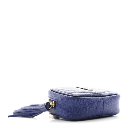 Saint Laurent Grain De Poudre Matelasse Monogram Baby Lou Camera Bag Sapphire Blue 4 of 10