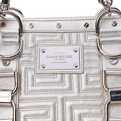Versace Metallic Calfskin Snap Out Of It Bag Silver 8 of 12
