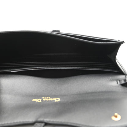 Christian Dior Grained Calfskin Saddle Chain Wallet Pouch Black 5 of 7