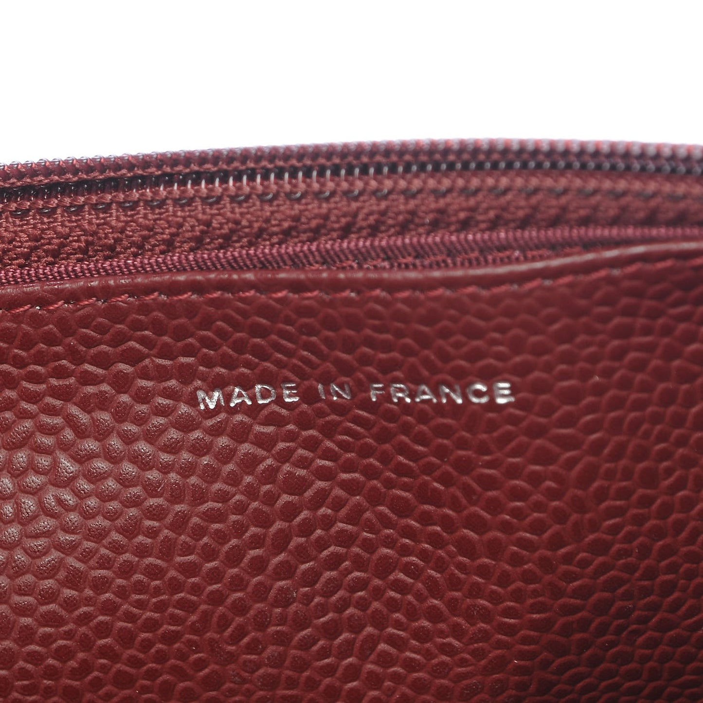 Caviar Quilted Wallet on Chain WOC Burgundy