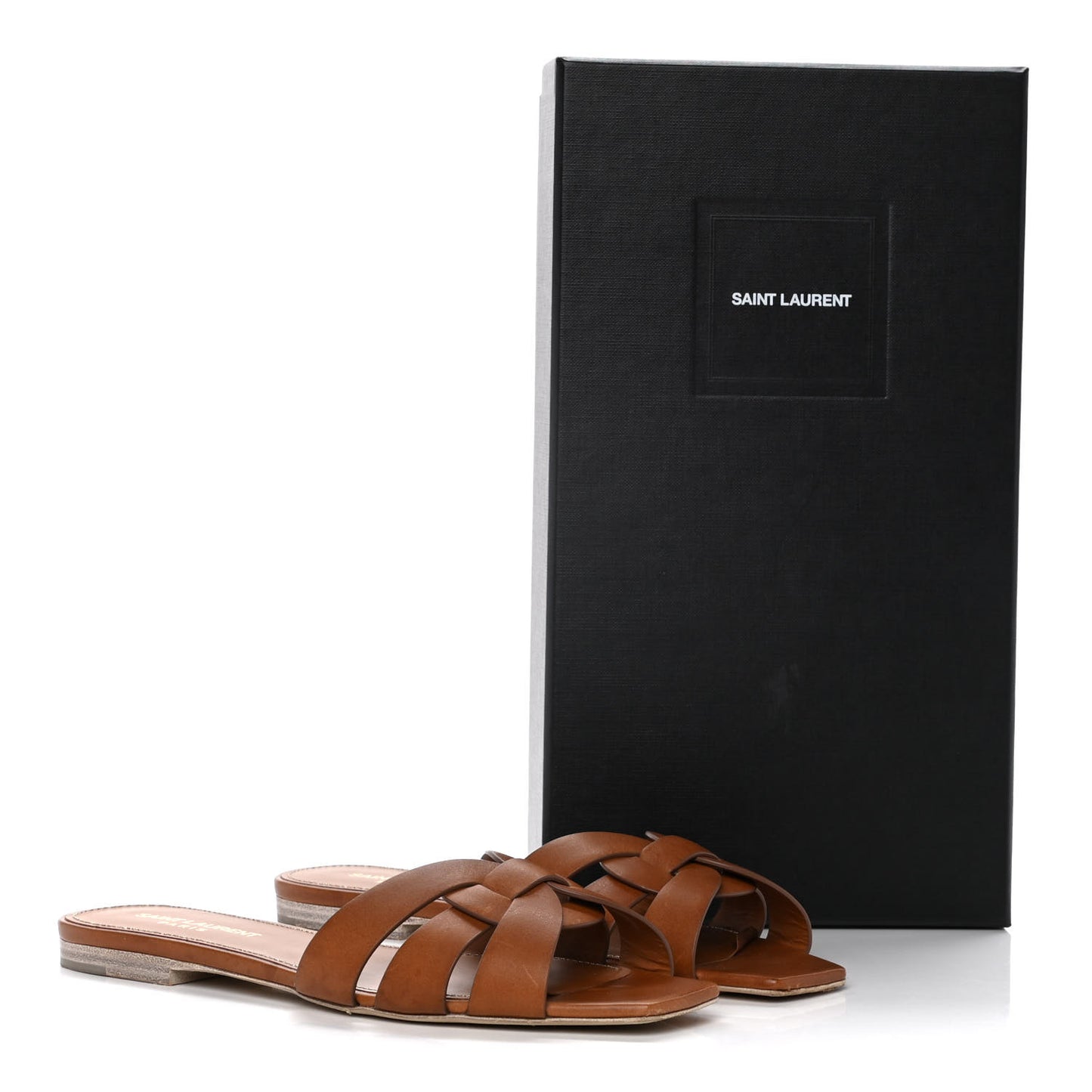 Calfskin Tribute 05 Slide Sandals 37 Amber
