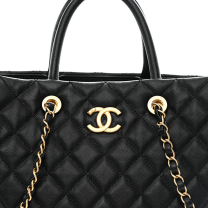 Chanel Caviar Quilted Large Coco Handle Shopping Tote Black 8 of 10