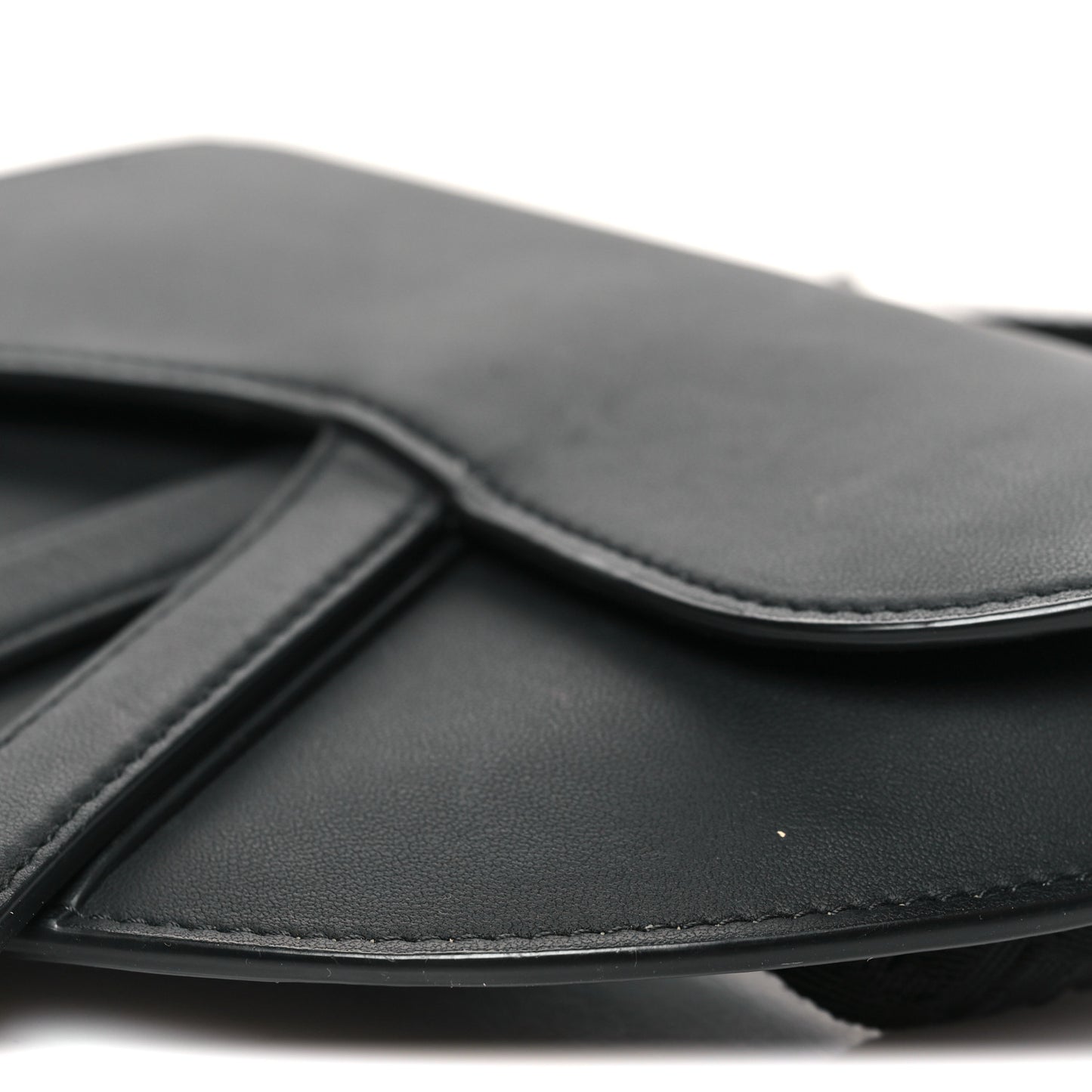 Ultra Matte Calfskin Saddle Belt Bag Black