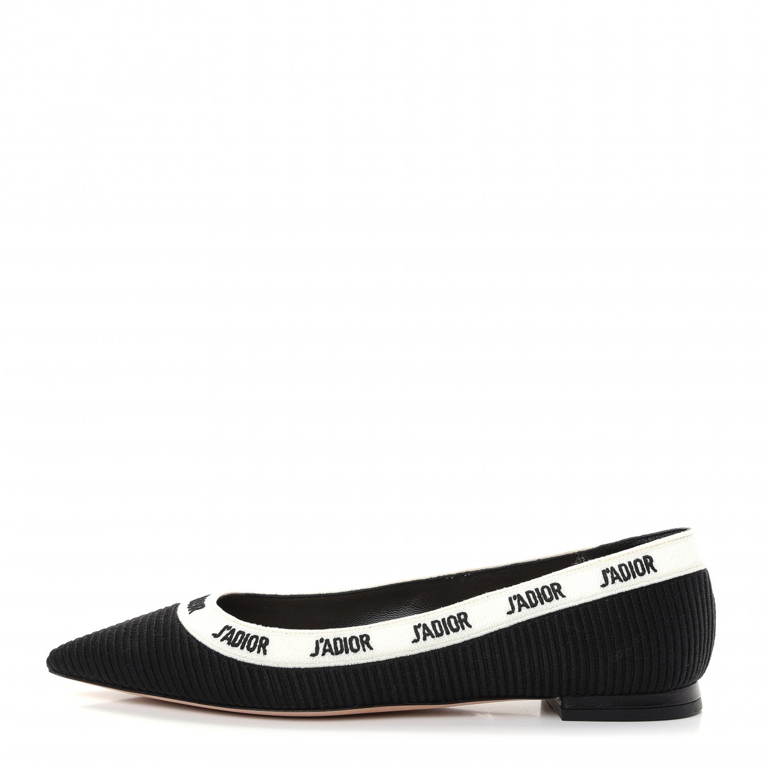 Christian Dior Fabric Ribbon Embroidered J'Adior Ballet Flats 36.5 Black 1 of 11