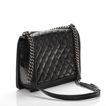 Chanel Calfskin Double Stitch Large Boy Flap Black 3 of 8