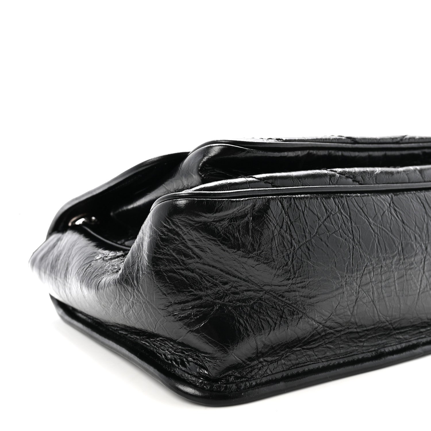 Saint Laurent Crinkled Calfskin Matelasse Monogram Medium Niki Chain Satchel Black 9 of 10