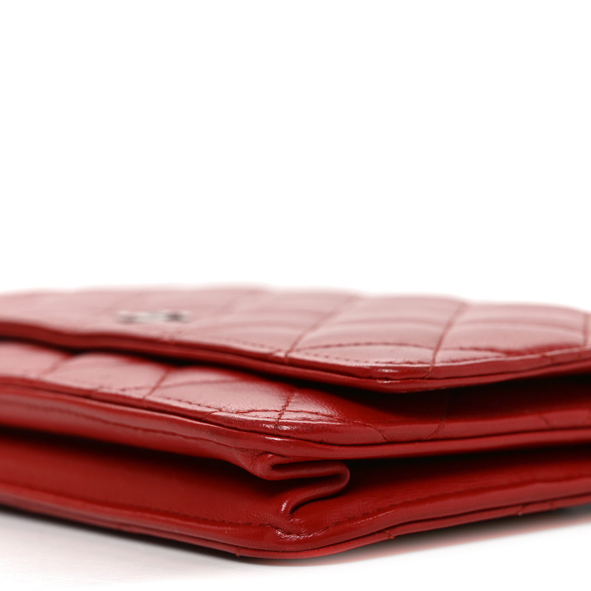 Chanel Lambskin Quilted Wallet On Chain WOC Red 11 of 11