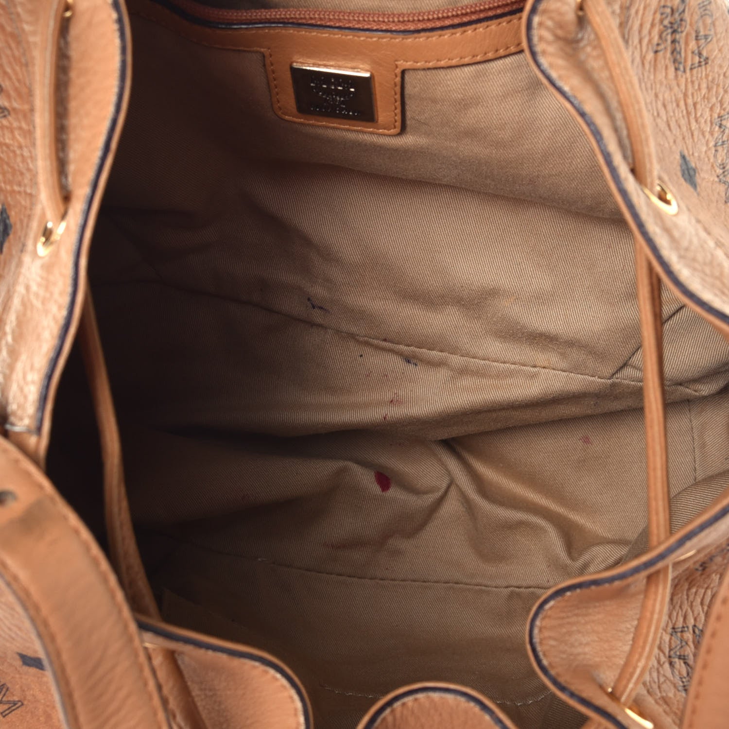 MCM Visetos Essential Drawstring Bucket Bag Cognac 5 of 10