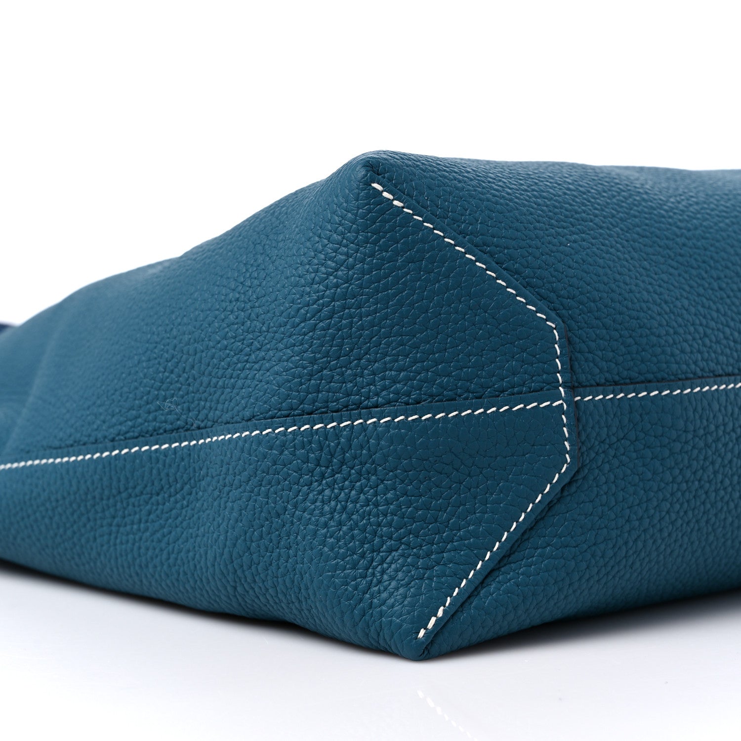 Hermes Taurillon Clemence Double Sens 36 Reversible Tote Deep Bleu Vert Bosphere 12 of 13