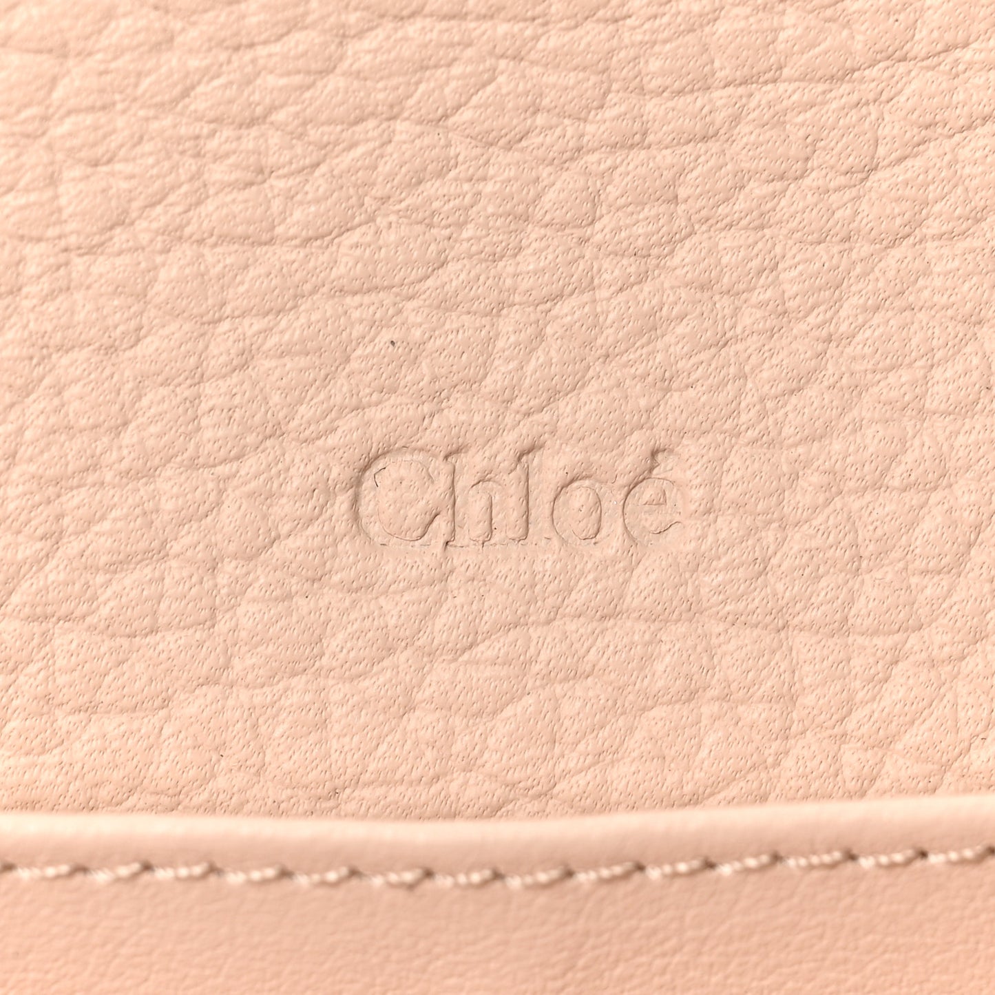 Calfskin Alphabet Long Wallet Blush Nude
