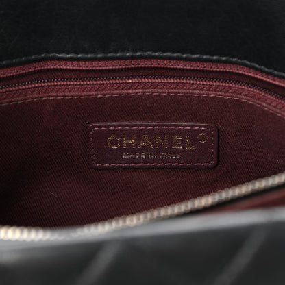 Chanel Shiny Sheepskin Quilted Large Trapezio Flap Black 5 of 12