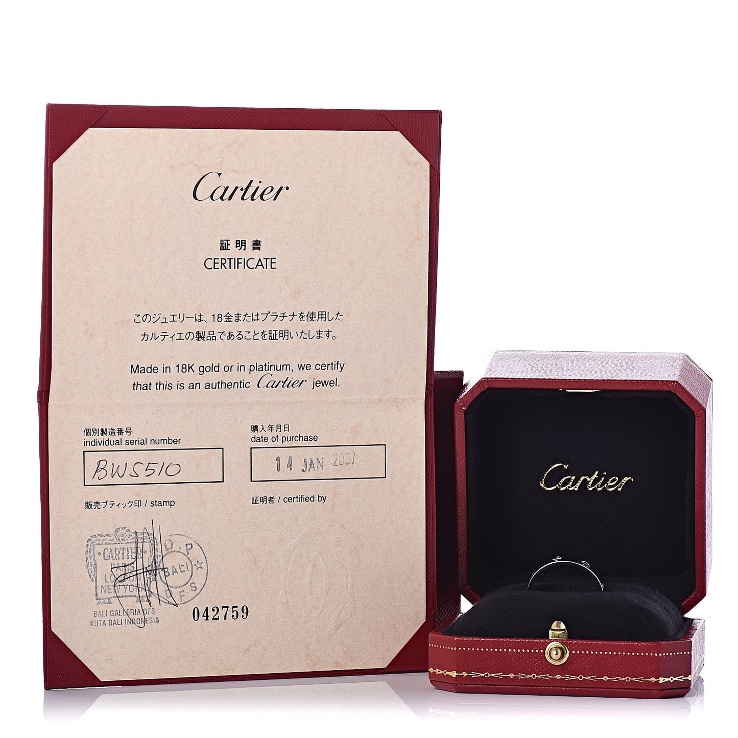 18K White Gold 3.5mm LOVE Wedding Band Ring 62 10