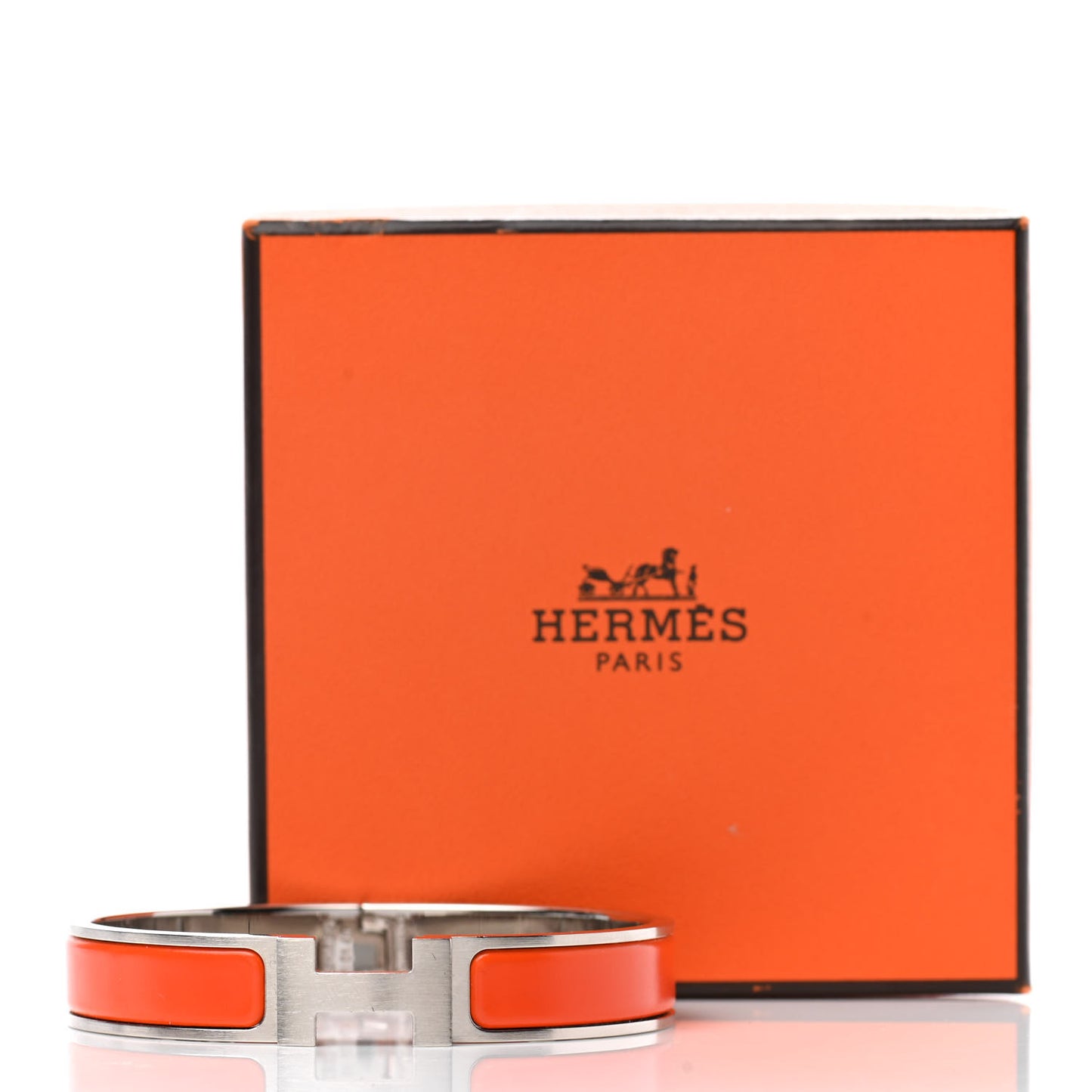 Enamel Narrow Clic Clac H Bracelet GM Orange